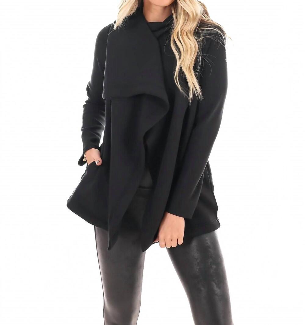 NEW SPANX airessentials drapefront cardigan in very black